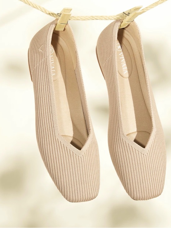 Vivaia Shoes - VIVAIA Square-Toe V-Cut Flats (Margot™ 2.0) Size 39 EU (8 US)